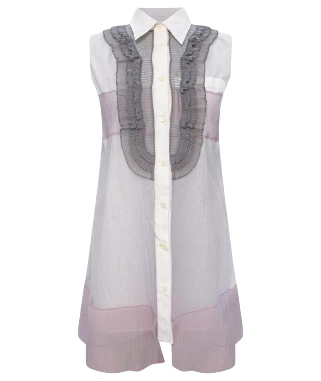 PRADA Белое шифоновое платье, фото 1