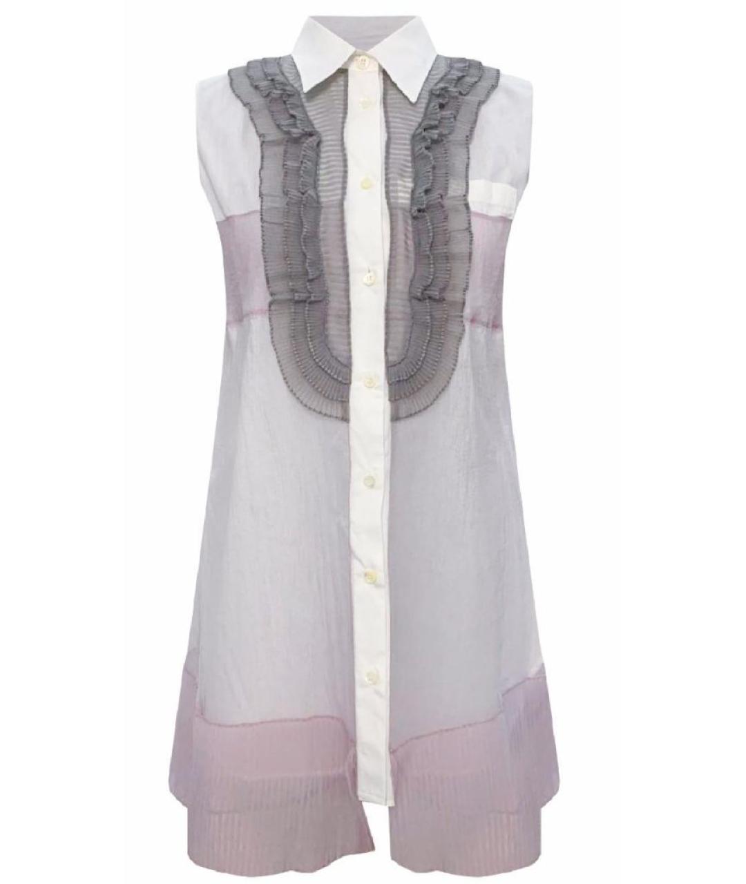 PRADA Белое шифоновое платье, фото 5