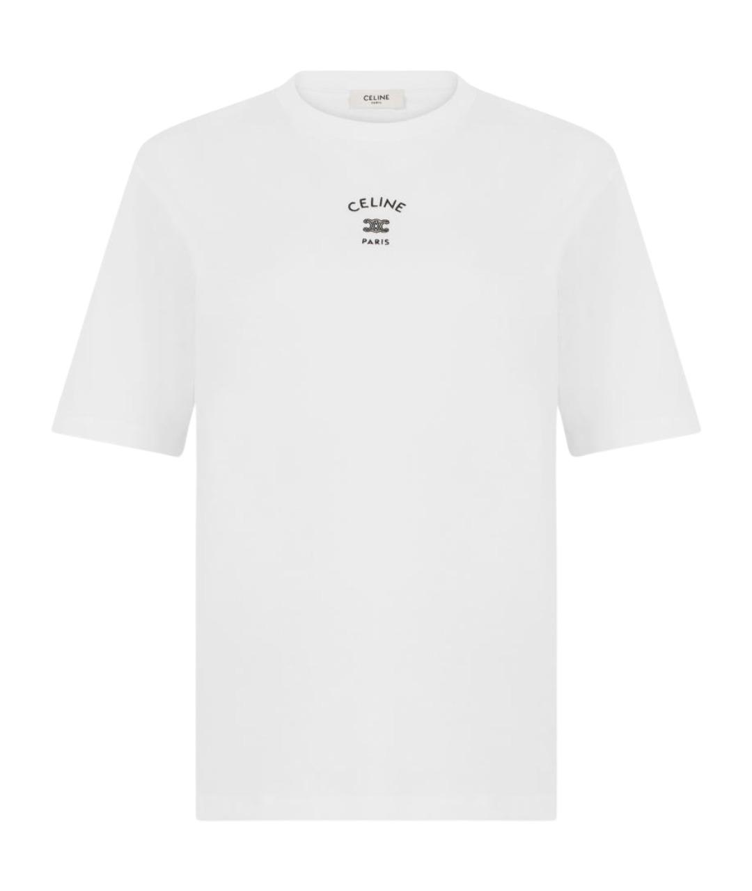 CELINE Белая хлопковая футболка, фото 1