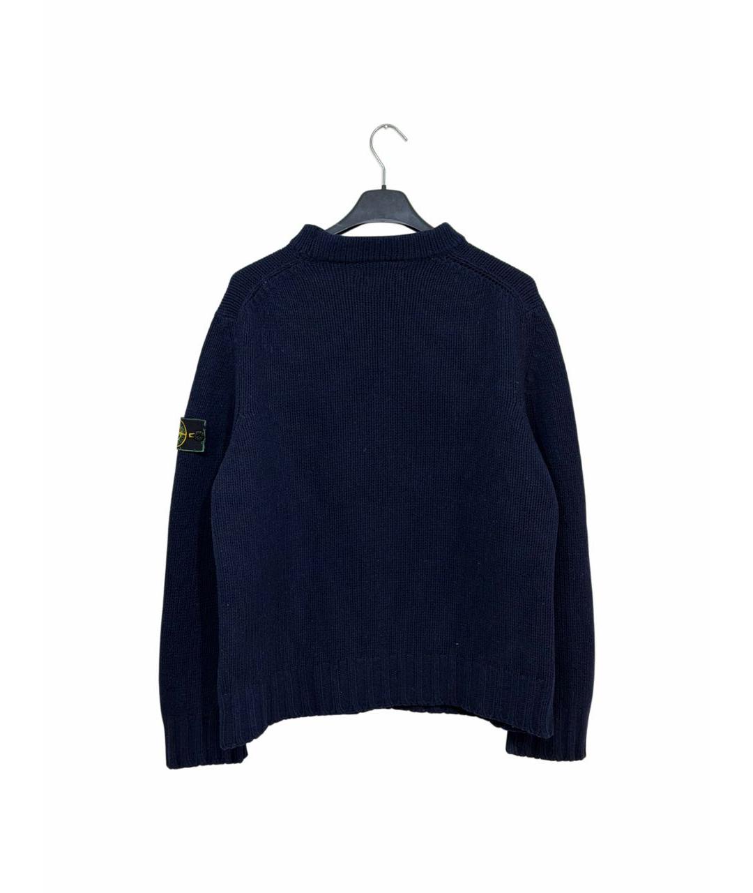 STONE ISLAND Темно-синий шерстяной джемпер / свитер, фото 3