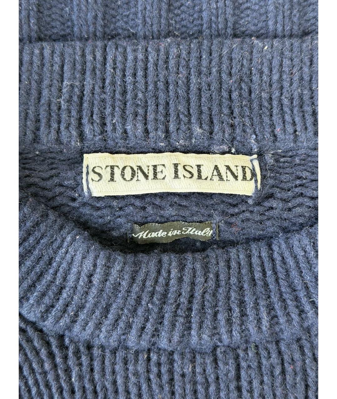 STONE ISLAND Темно-синий шерстяной джемпер / свитер, фото 4