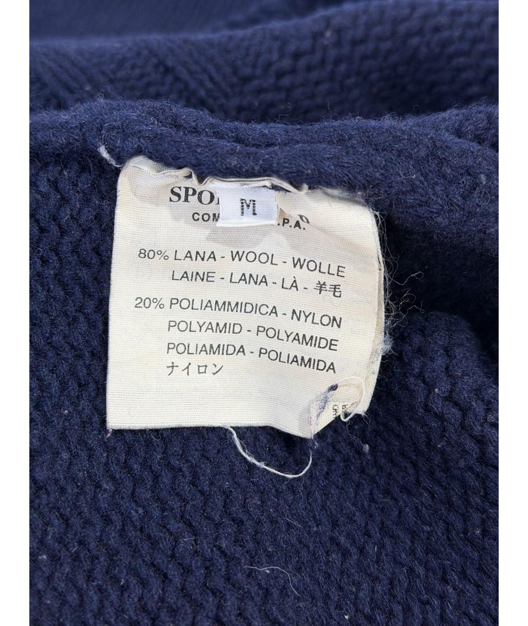 STONE ISLAND Темно-синий шерстяной джемпер / свитер, фото 5