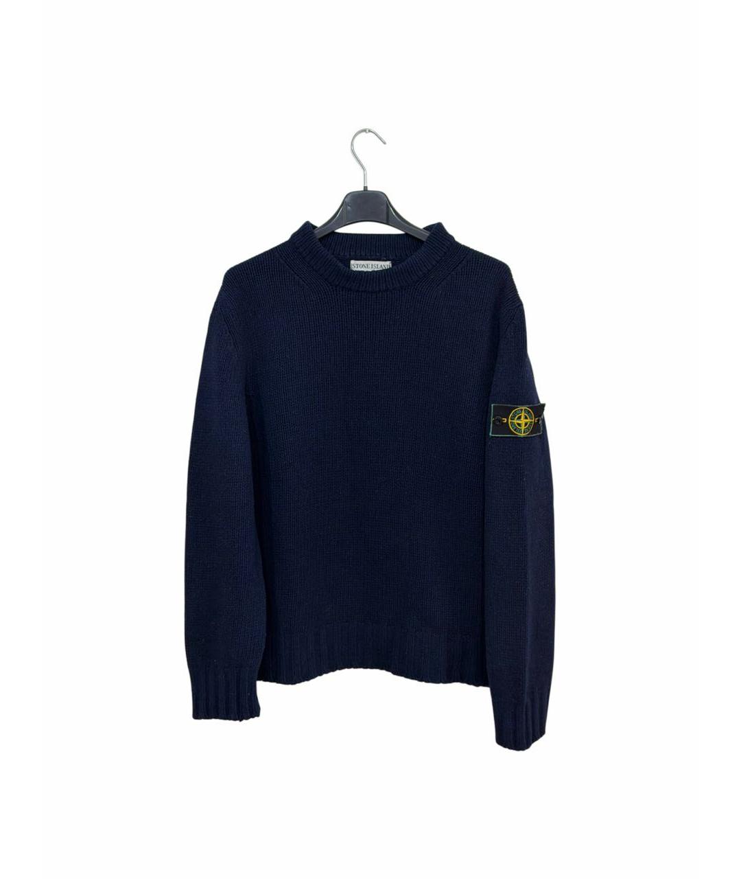 STONE ISLAND Темно-синий шерстяной джемпер / свитер, фото 8