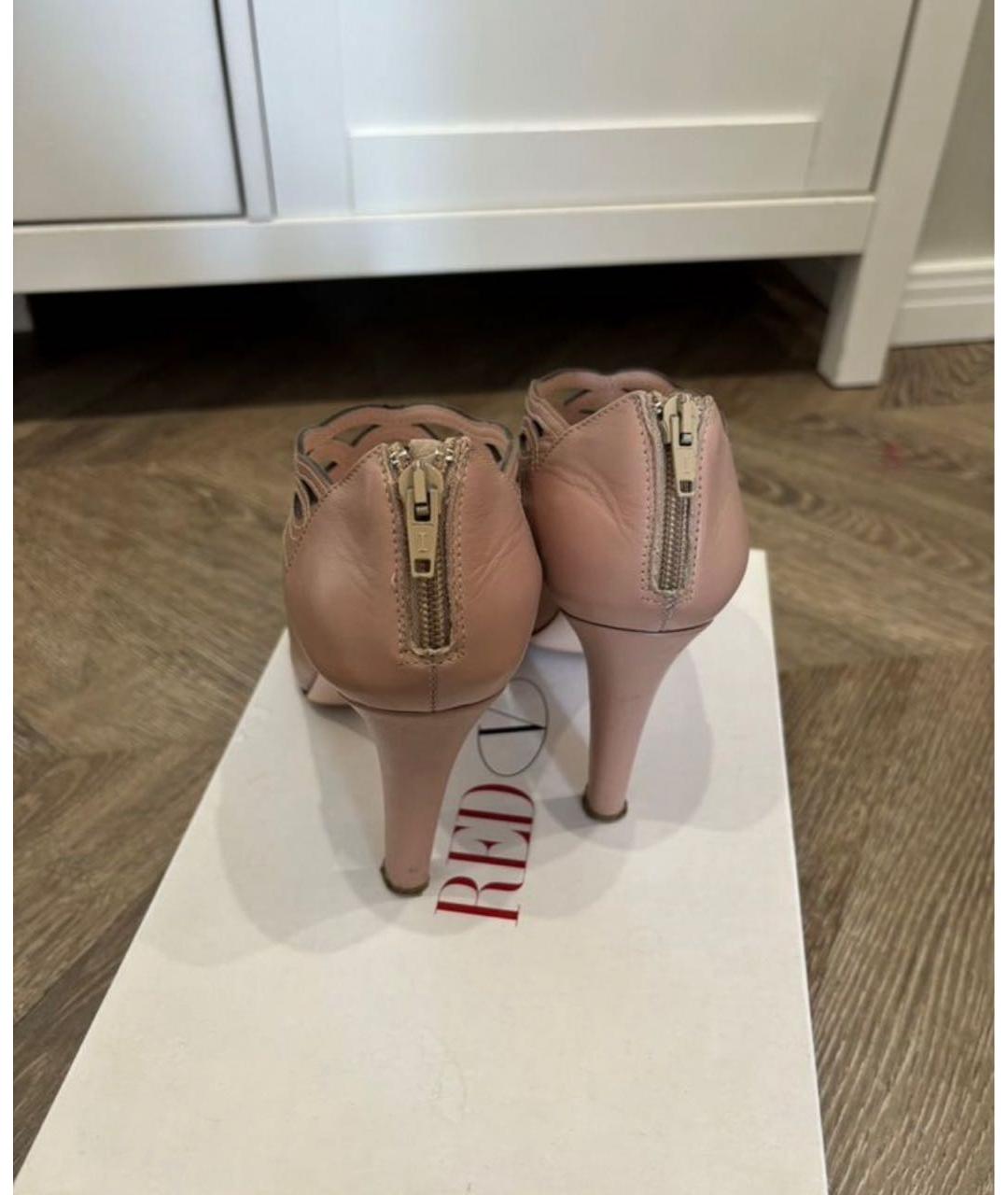 RED VALENTINO Розовые кожаные ботильоны, фото 4