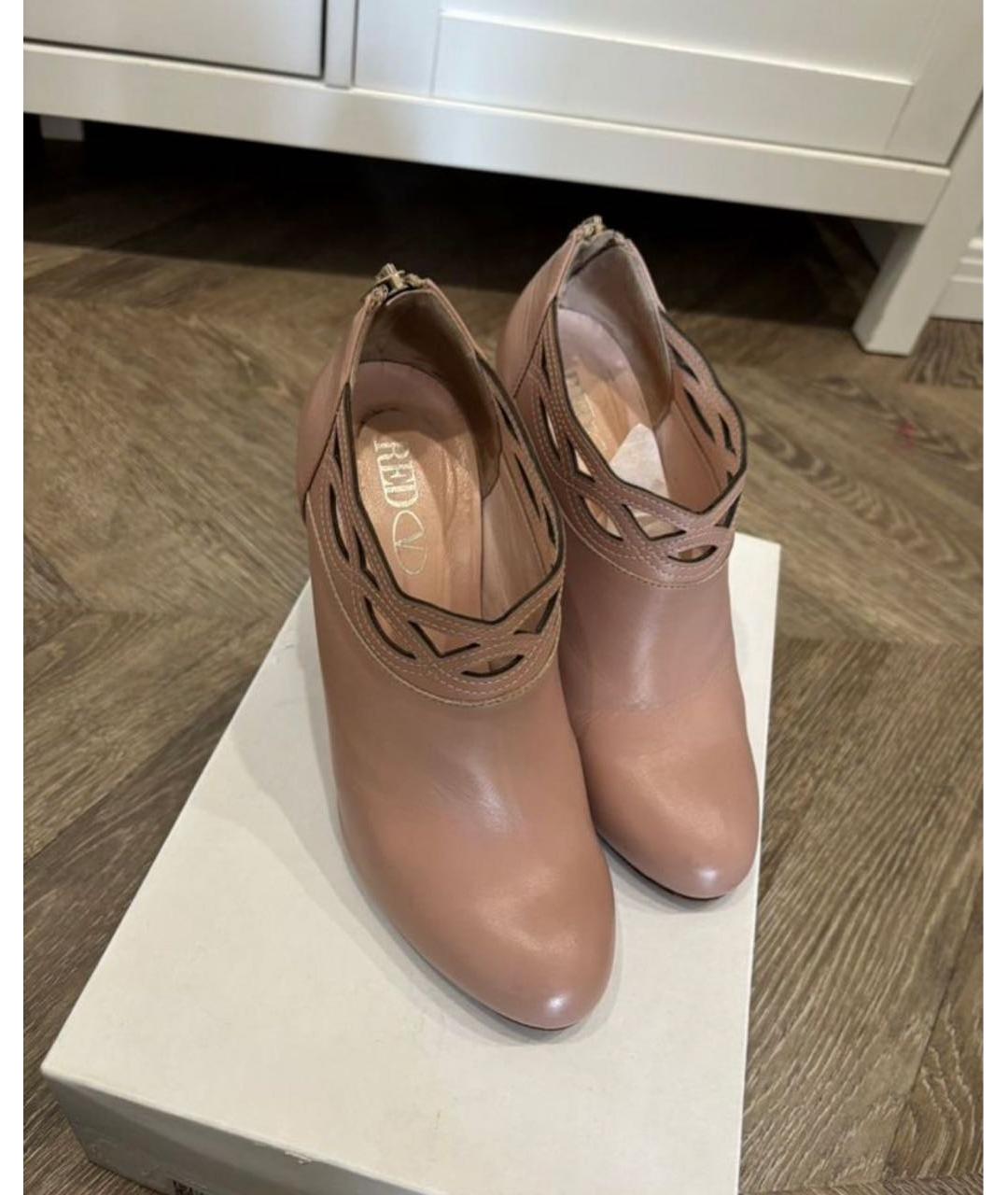 RED VALENTINO Розовые кожаные ботильоны, фото 3