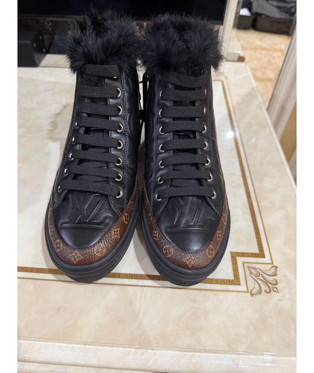 LOUIS VUITTON Черные кожаные кеды, фото 2