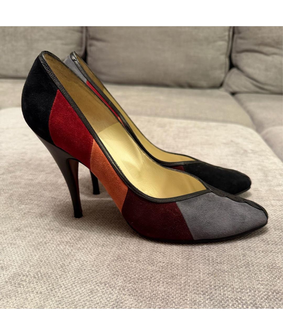FERRAGAMO Мульти замшевые туфли, фото 4