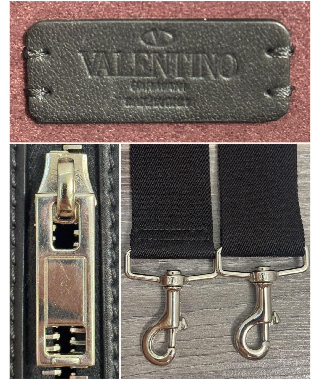 VALENTINO Черная кожаная сумка на плечо, фото 6