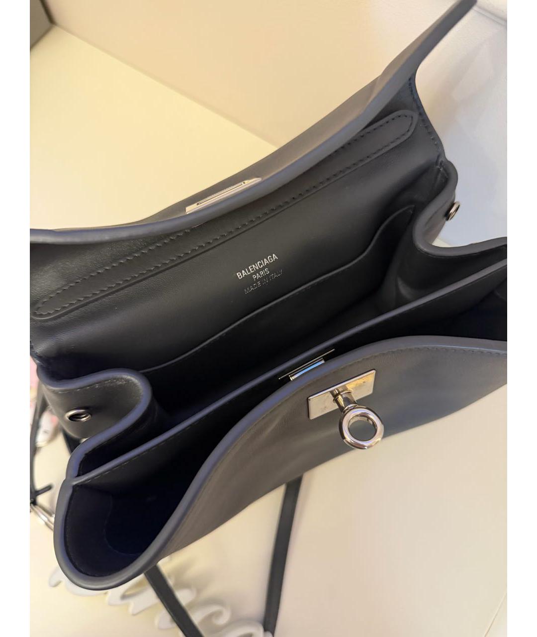 BALENCIAGA Серая кожаная сумка через плечо, фото 4