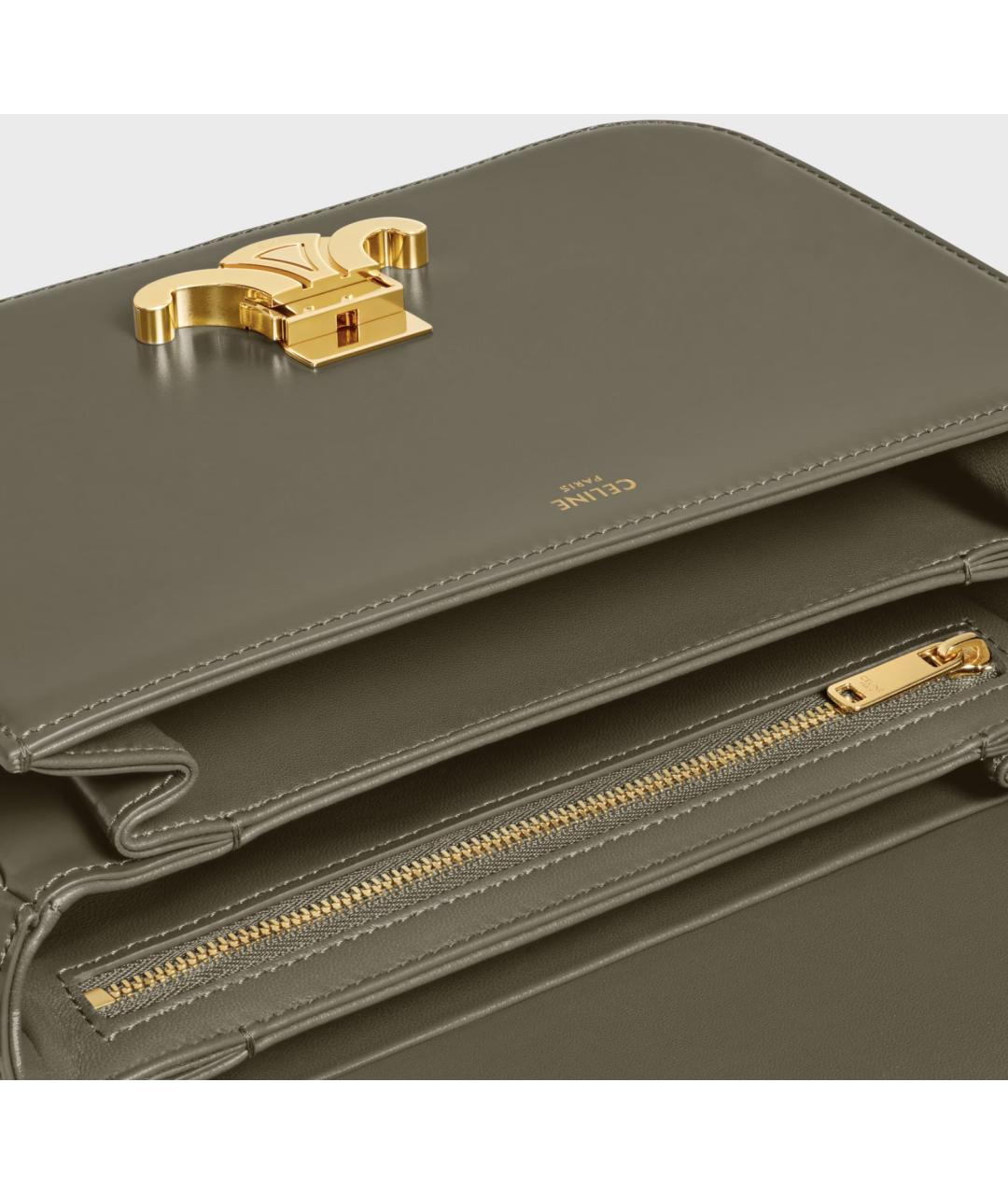 CELINE Зеленая кожаная сумка через плечо, фото 4