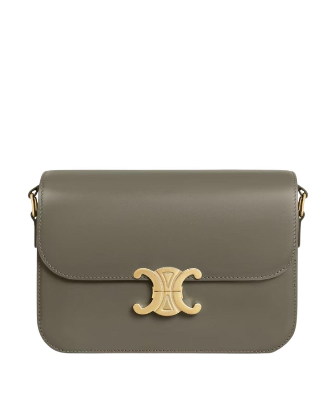 CELINE Зеленая кожаная сумка через плечо, фото 1