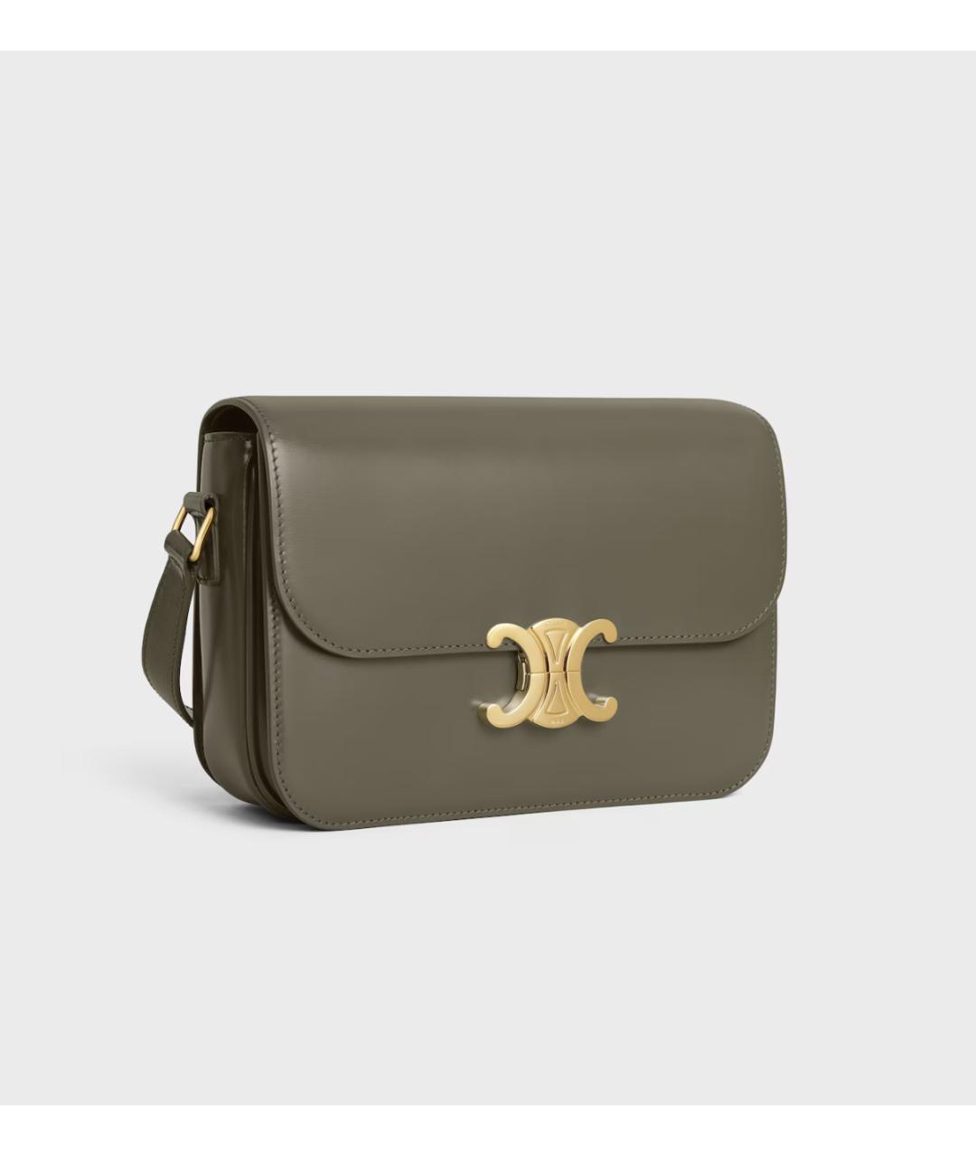 CELINE Зеленая кожаная сумка через плечо, фото 2