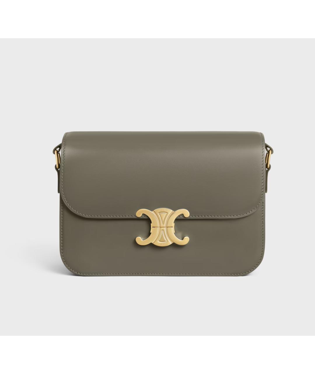 CELINE Зеленая кожаная сумка через плечо, фото 6