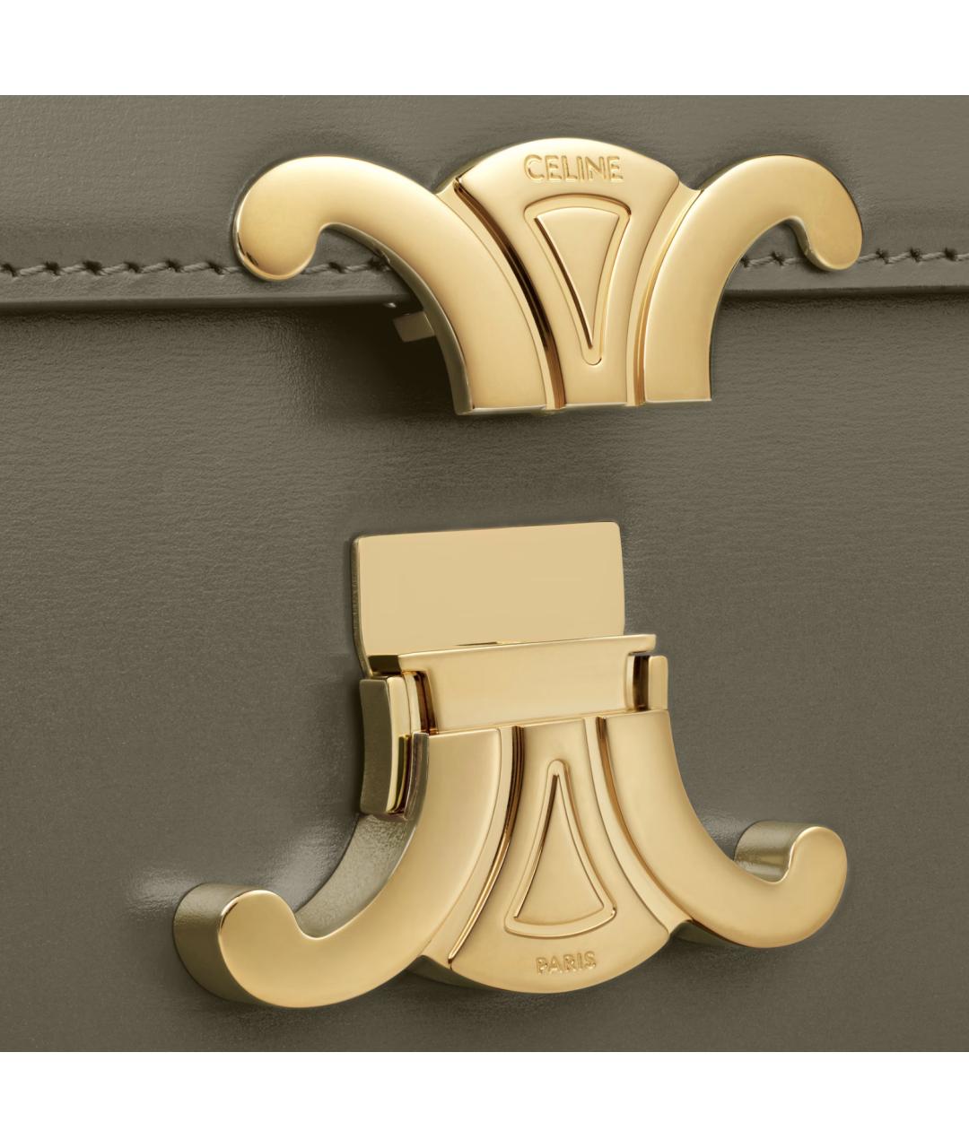 CELINE Зеленая кожаная сумка через плечо, фото 5