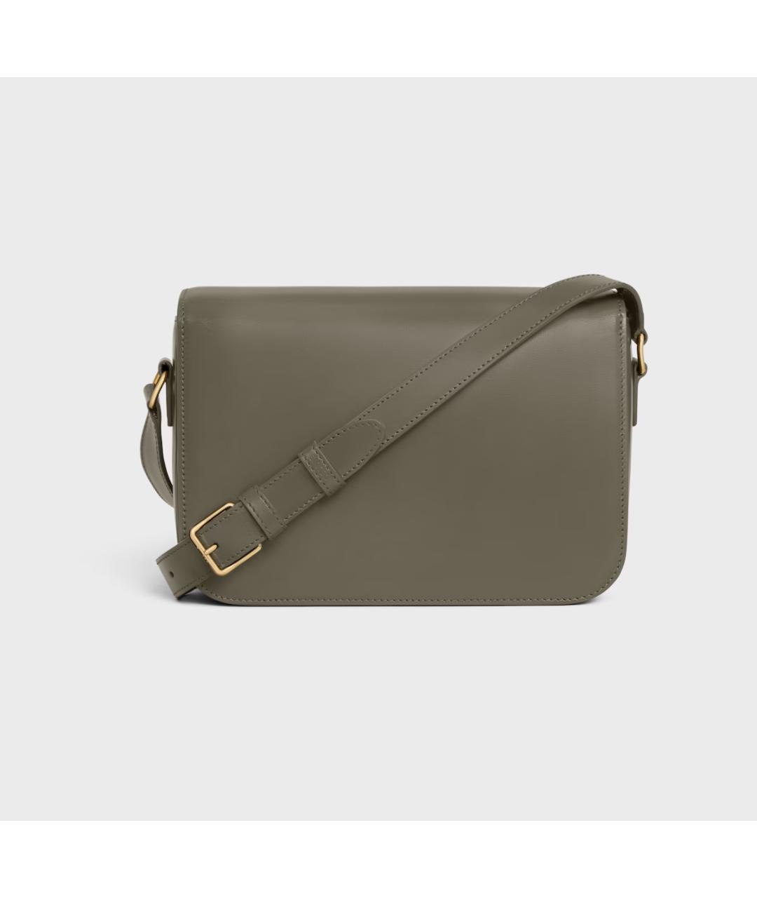 CELINE Зеленая кожаная сумка через плечо, фото 3