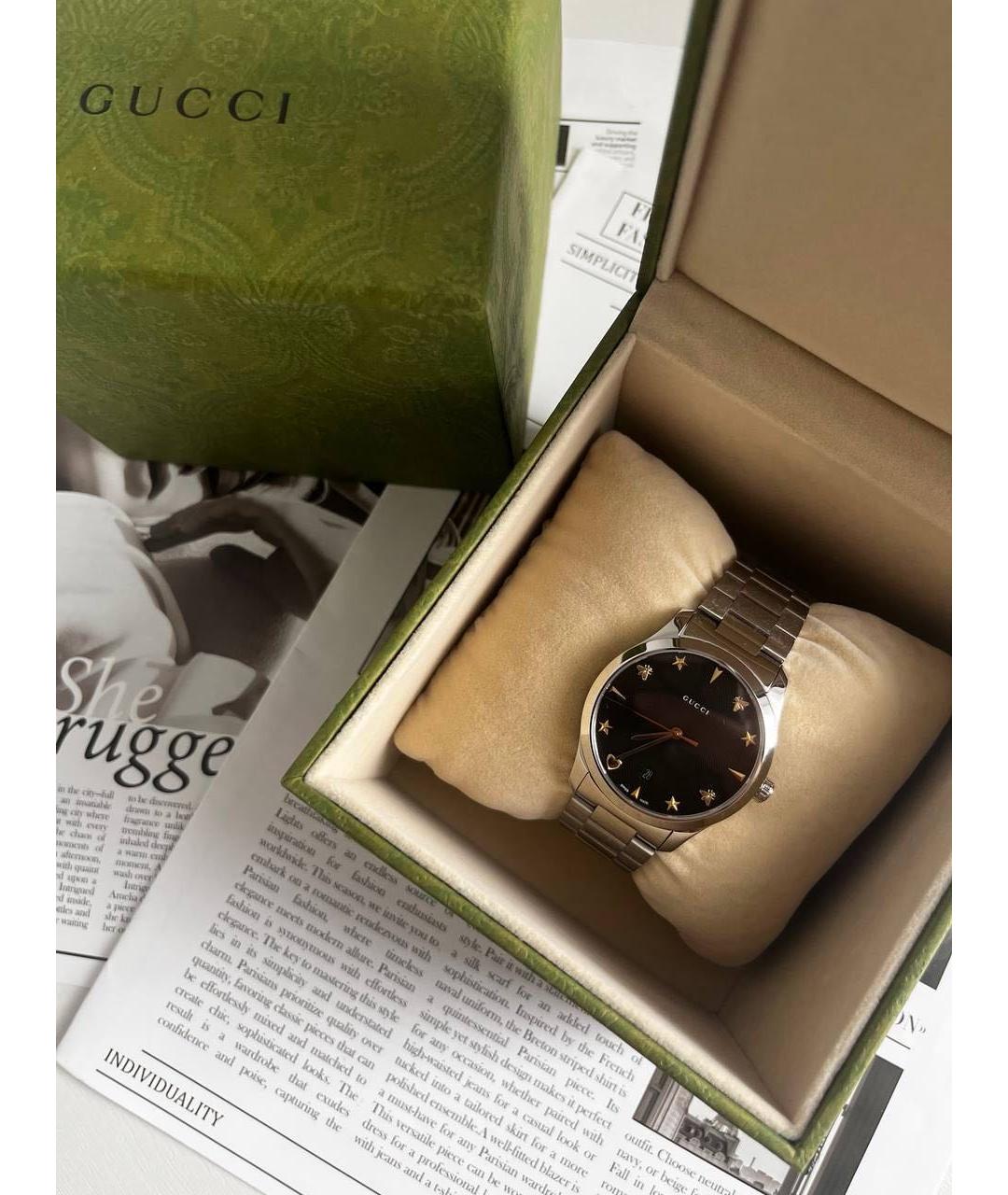 GUCCI Серебряные часы, фото 2
