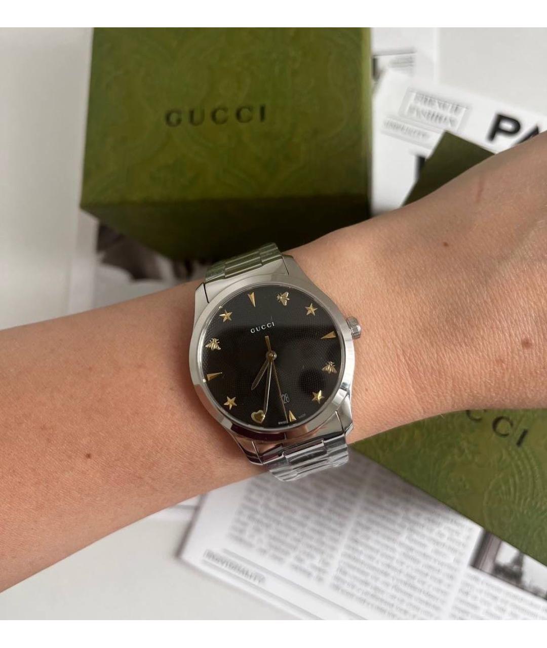 GUCCI Серебряные часы, фото 4