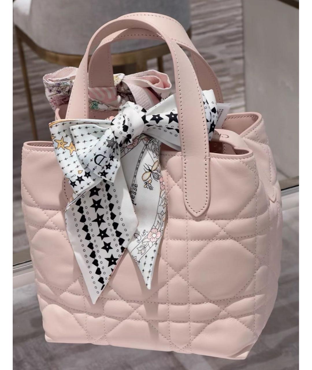 CHRISTIAN DIOR Розовая кожаная сумка с короткими ручками, фото 5