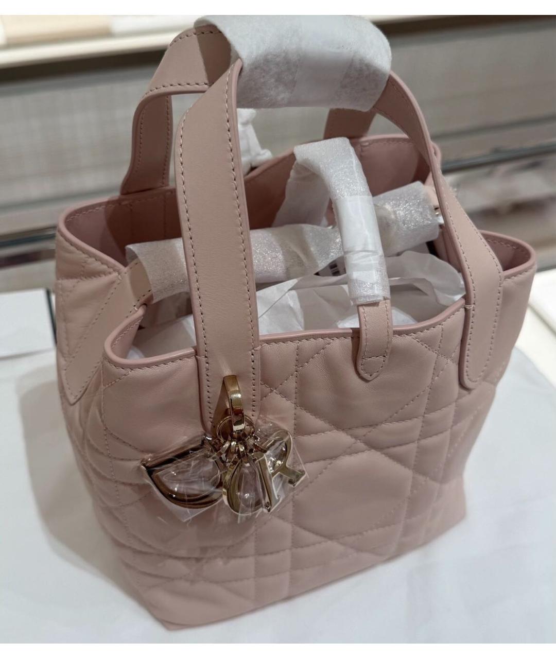 CHRISTIAN DIOR Розовая кожаная сумка с короткими ручками, фото 2