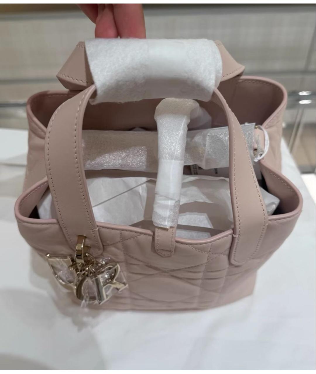 CHRISTIAN DIOR Розовая кожаная сумка с короткими ручками, фото 3