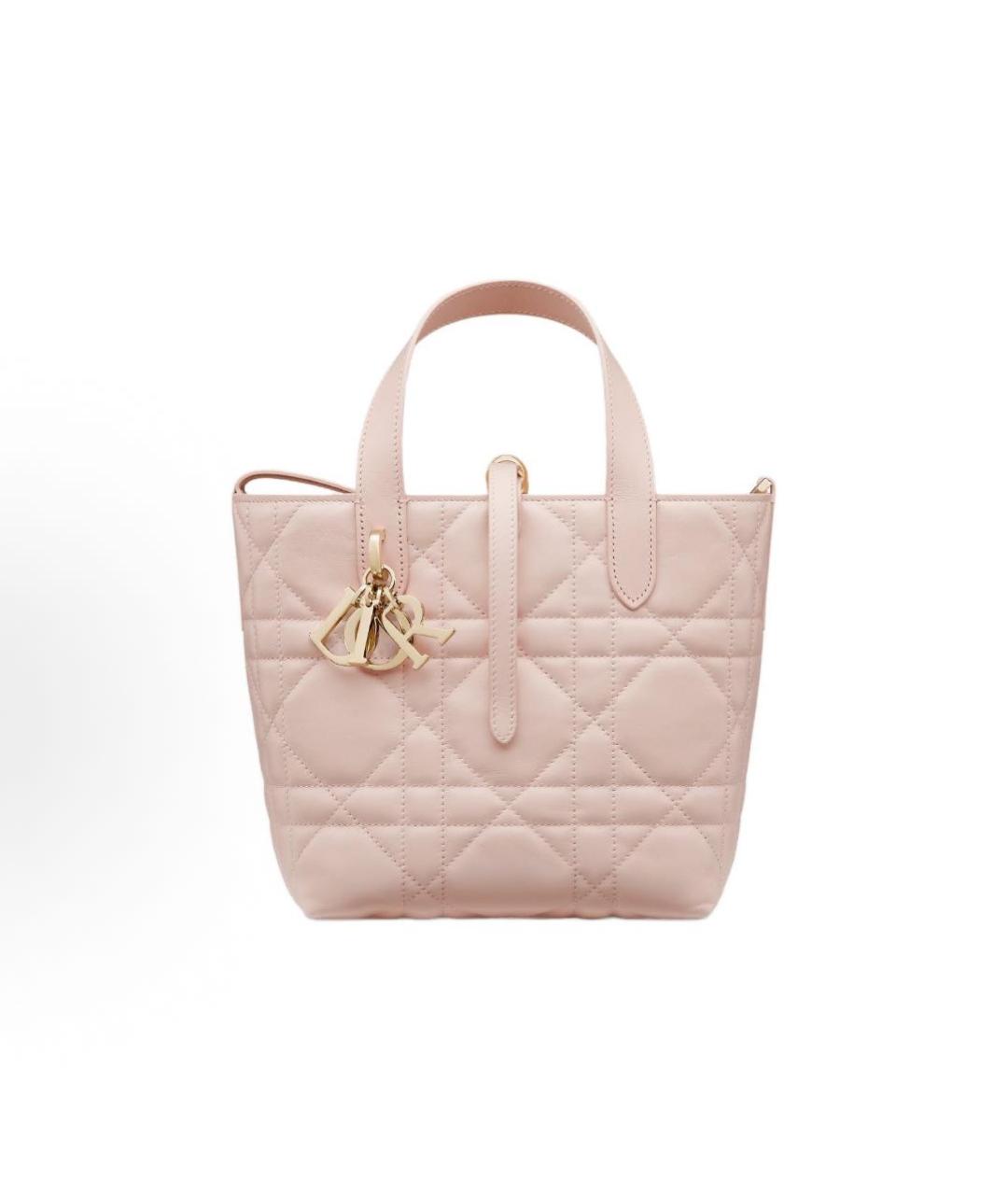 CHRISTIAN DIOR Розовая кожаная сумка с короткими ручками, фото 6