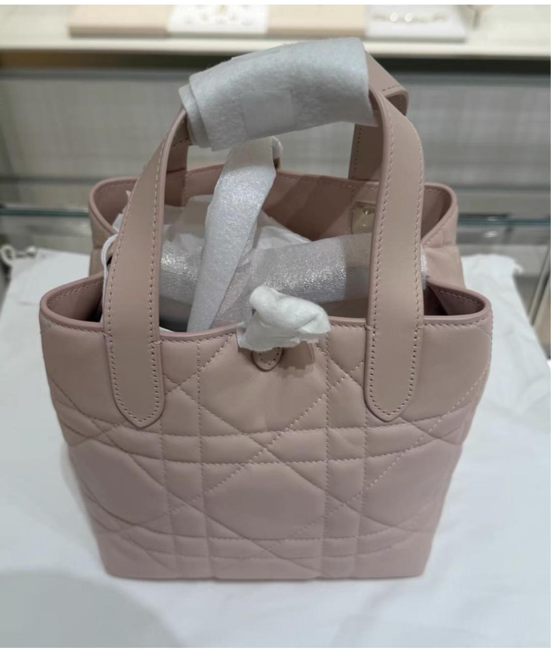 CHRISTIAN DIOR Розовая кожаная сумка с короткими ручками, фото 4