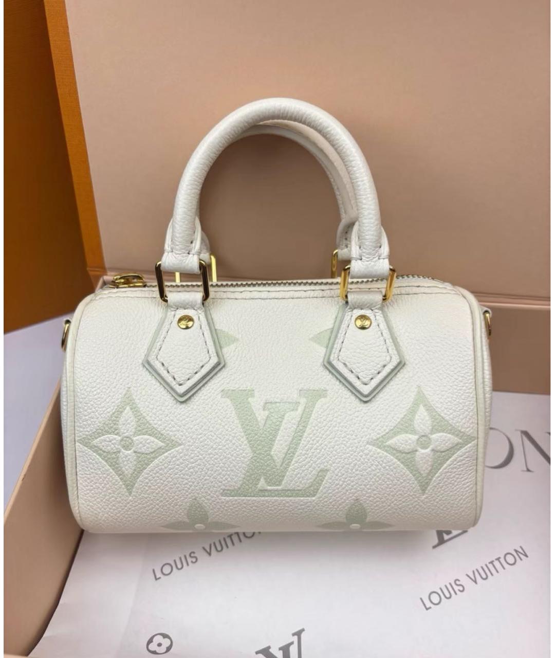 LOUIS VUITTON Бежевая кожаная сумка с короткими ручками, фото 2