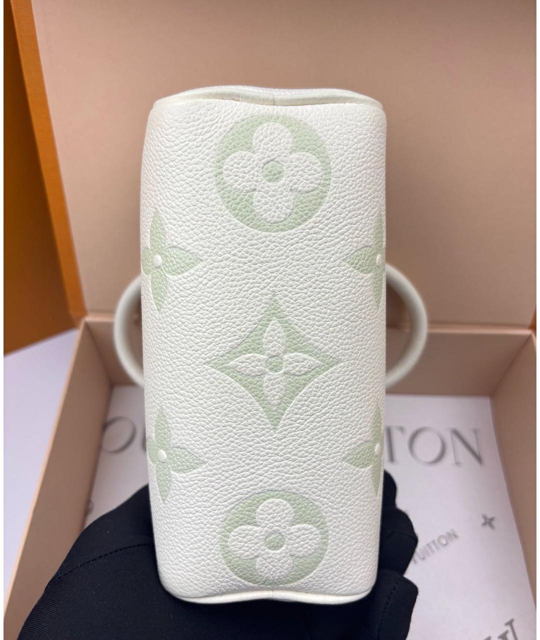 LOUIS VUITTON Бежевая кожаная сумка с короткими ручками, фото 4