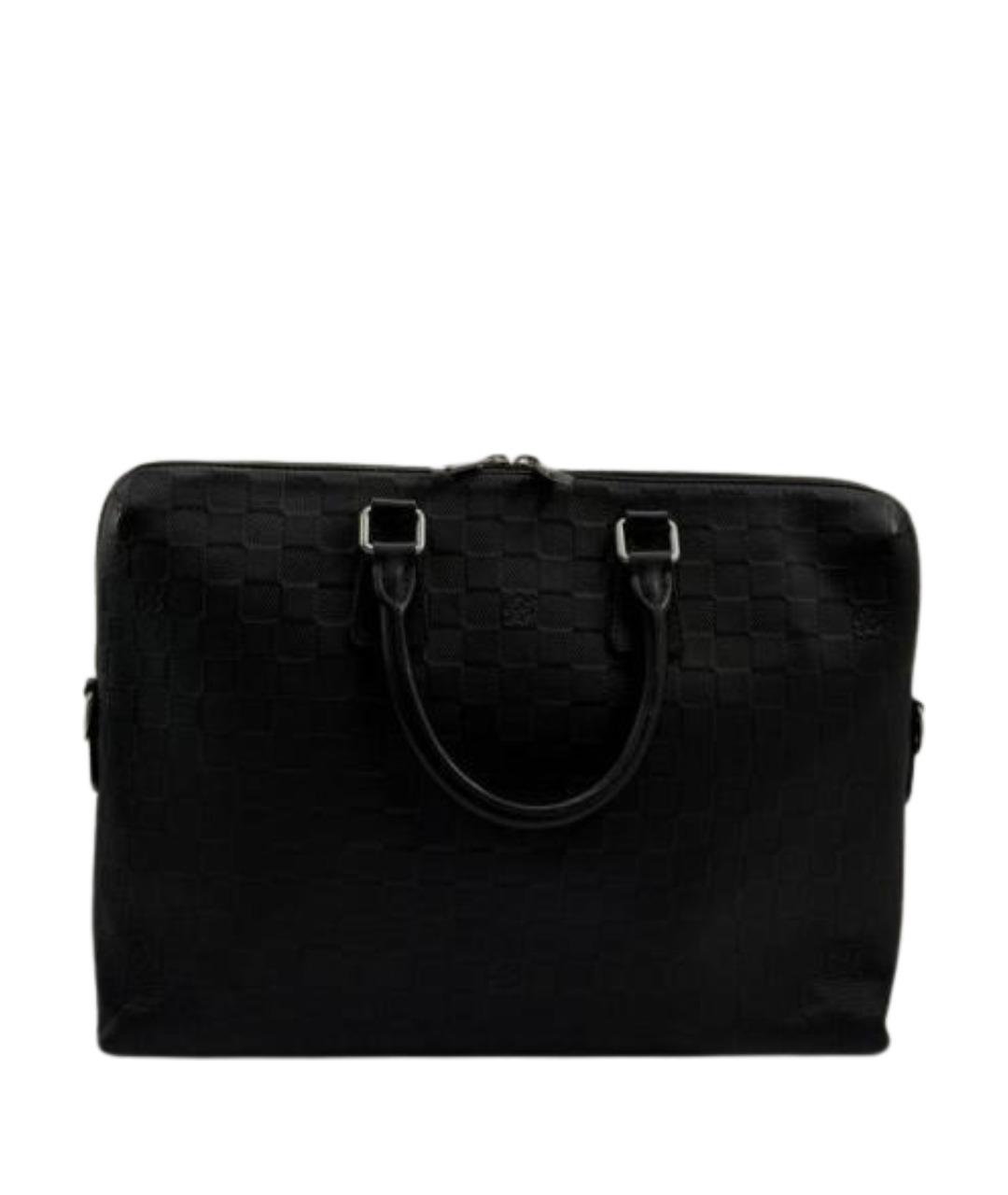 LOUIS VUITTON Черный кожаный портфель, фото 1