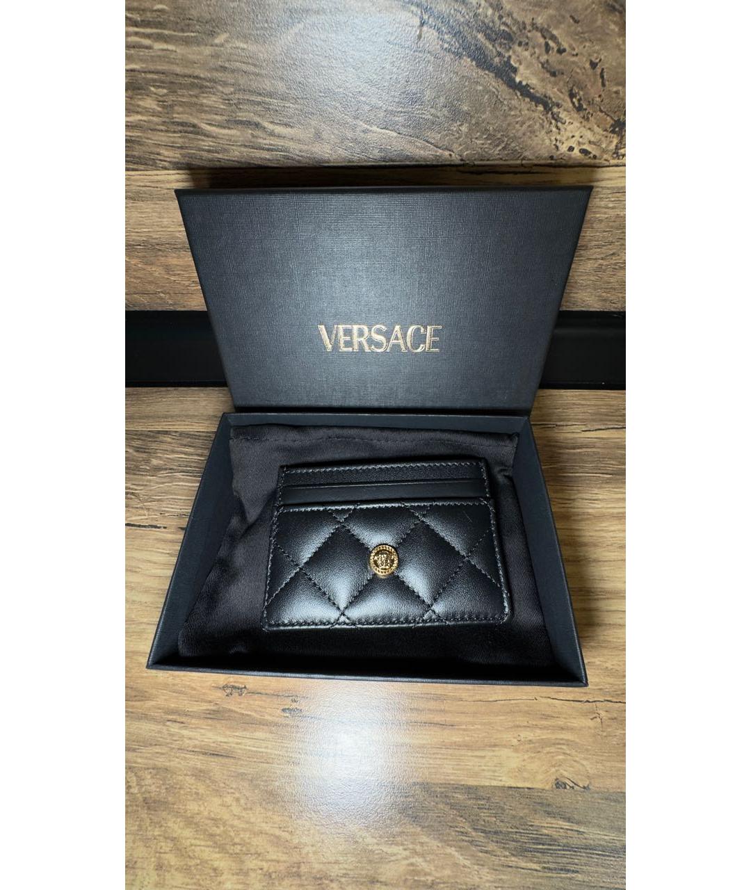 VERSACE Черный кожаный кардхолдер, фото 5