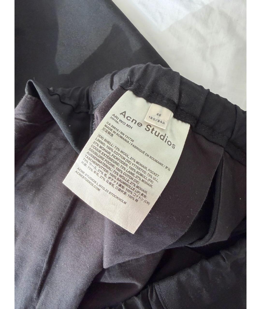 ACNE STUDIOS Черные шерстяные классические брюки, фото 4