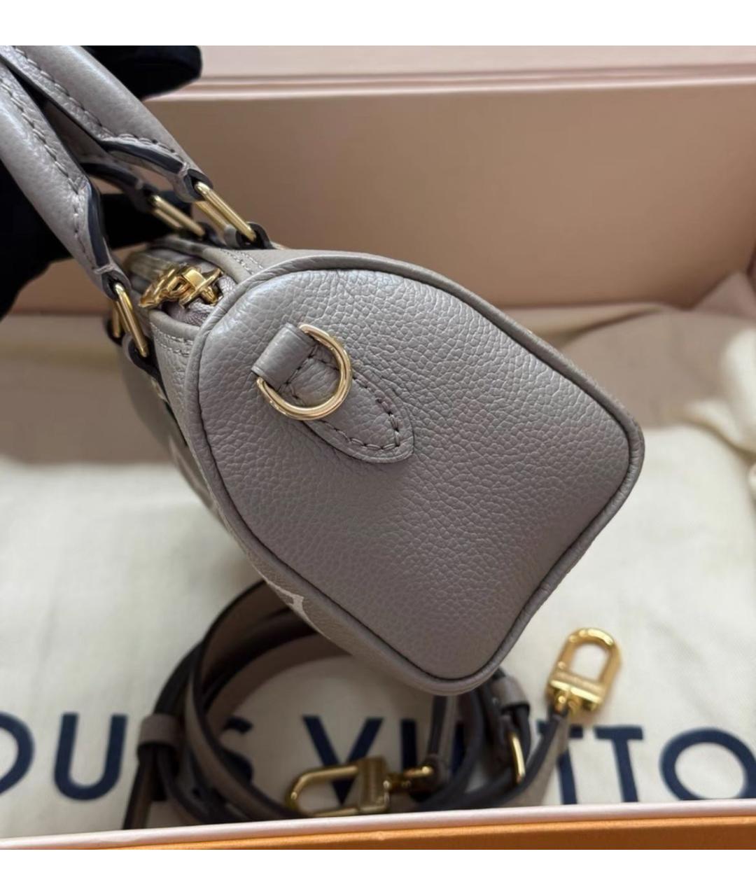 LOUIS VUITTON Бежевая кожаная сумка с короткими ручками, фото 4