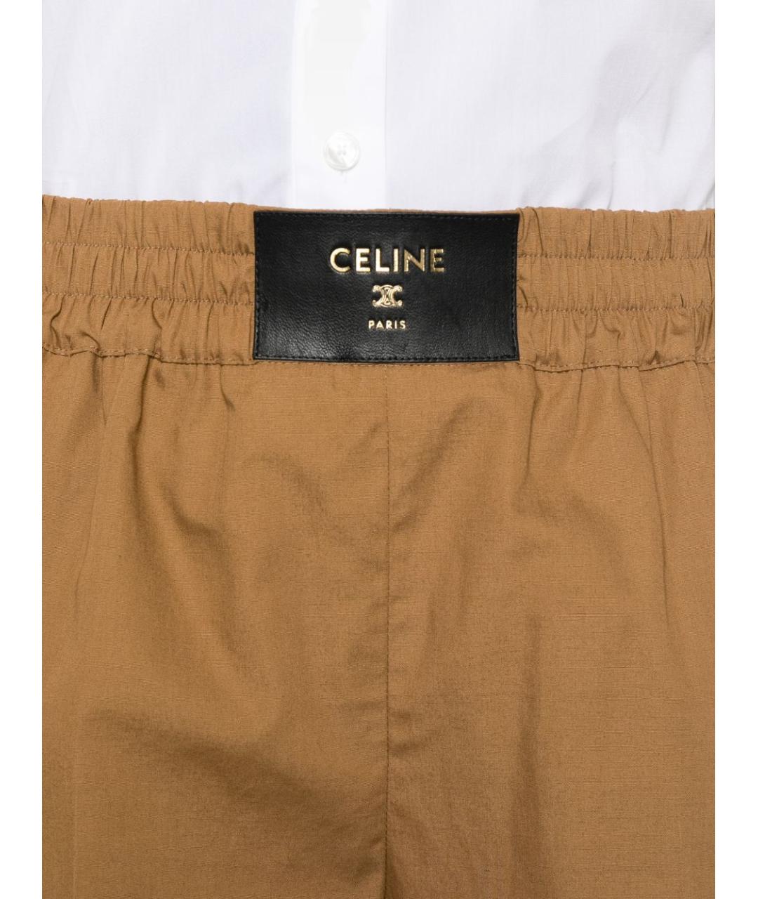 CELINE Коричневые хлопковые шорты, фото 5