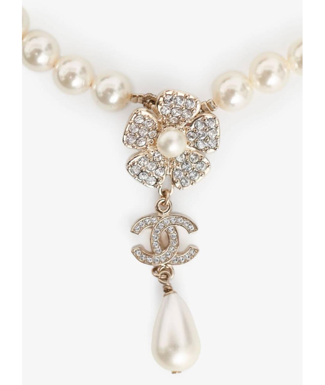 CHANEL Белое жемчужное колье, фото 3