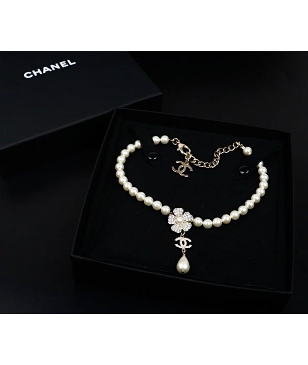CHANEL Белое жемчужное колье, фото 4