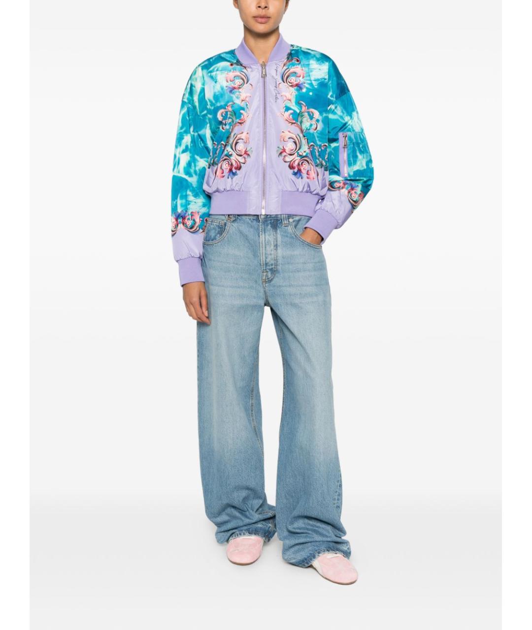 VERSACE JEANS COUTURE Синяя полиэстеровая куртка, фото 3