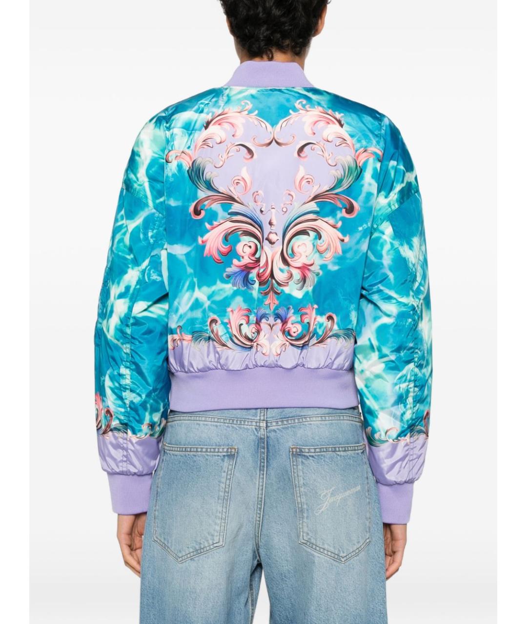 VERSACE JEANS COUTURE Синяя полиэстеровая куртка, фото 4