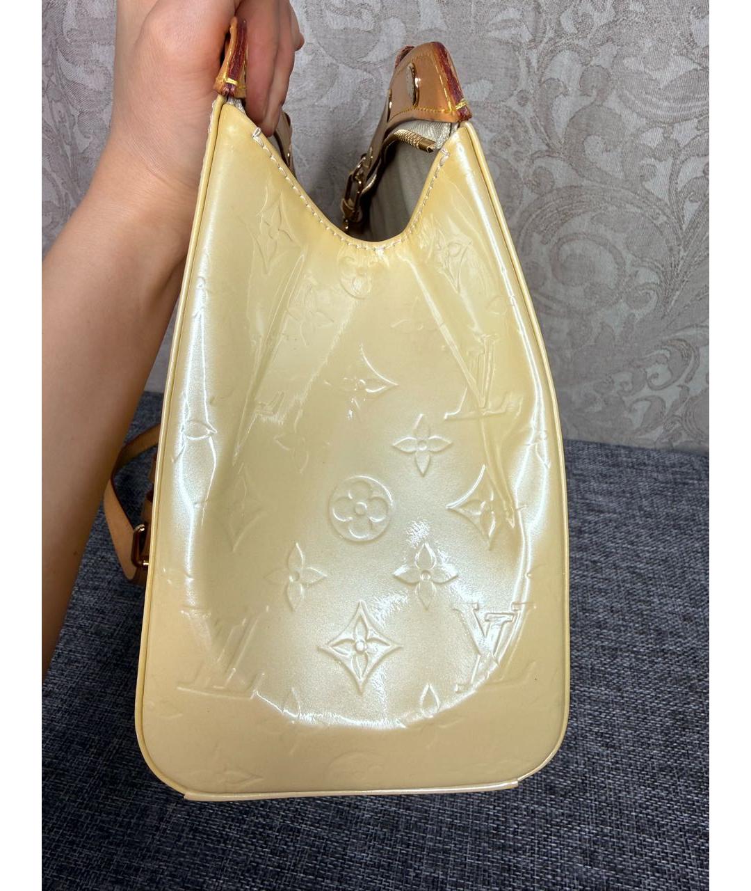 LOUIS VUITTON Бежевая сумка тоут из лакированной кожи, фото 6