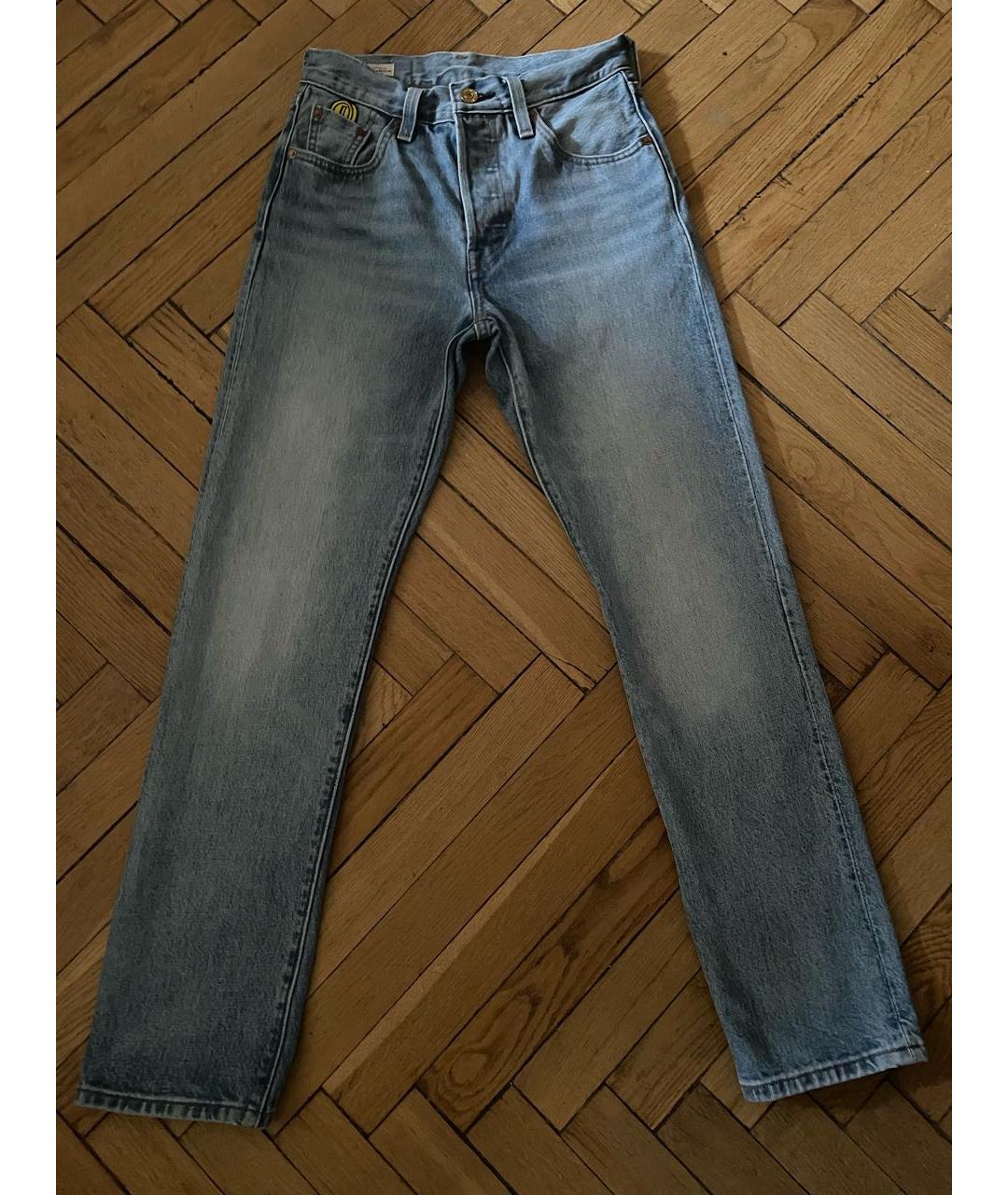 LEVI'S Голубые хлопковые прямые джинсы, фото 9