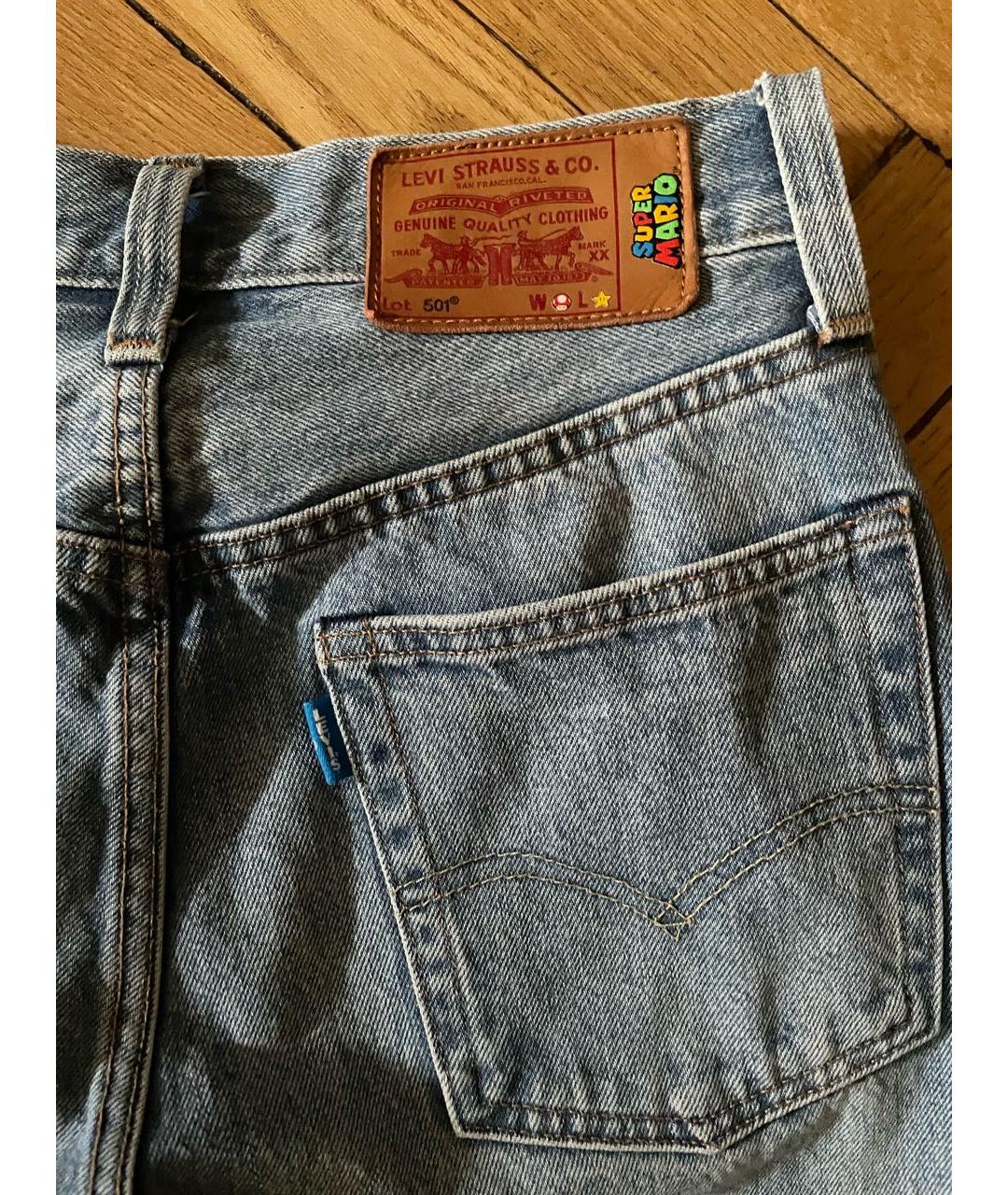 LEVI'S Голубые хлопковые прямые джинсы, фото 4