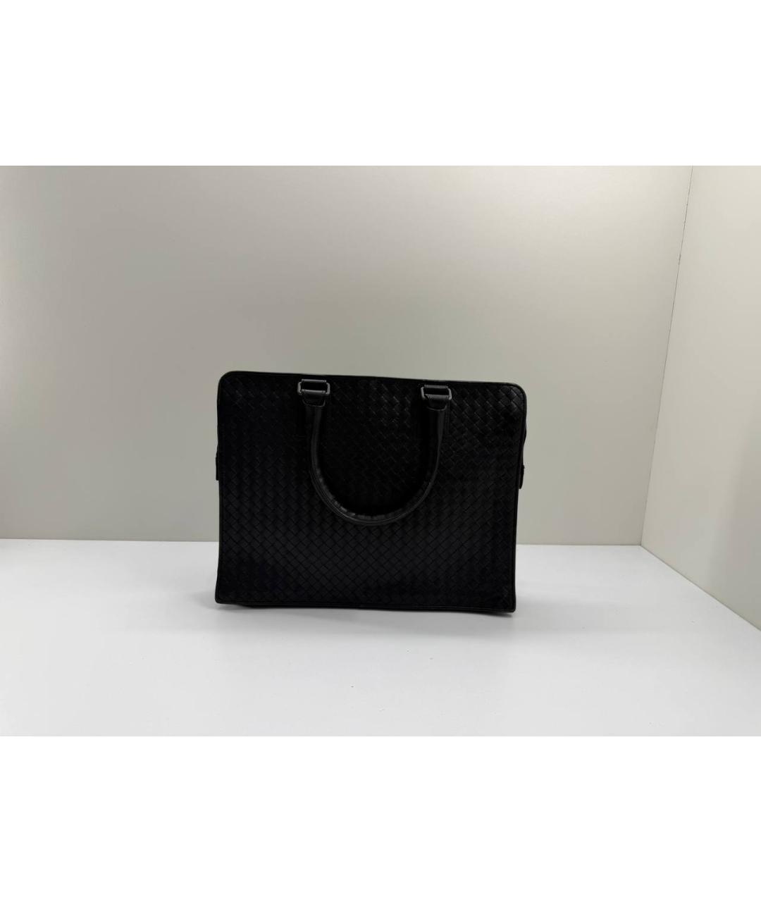 BOTTEGA VENETA Черный кожаный портфель, фото 3