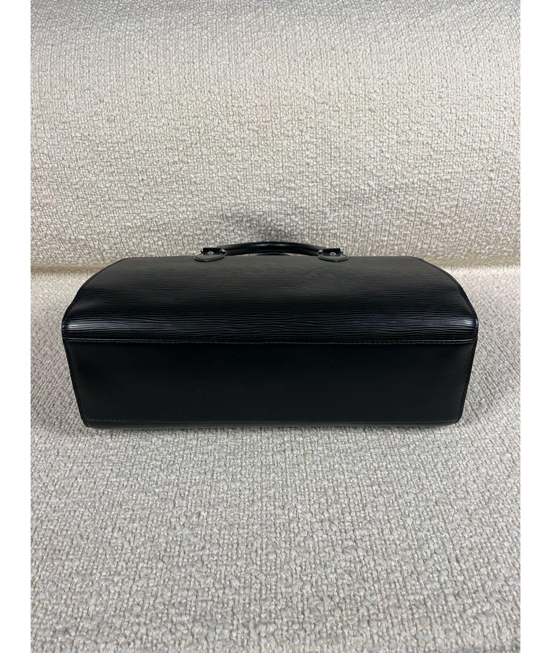 LOUIS VUITTON Черная кожаная сумка с короткими ручками, фото 6