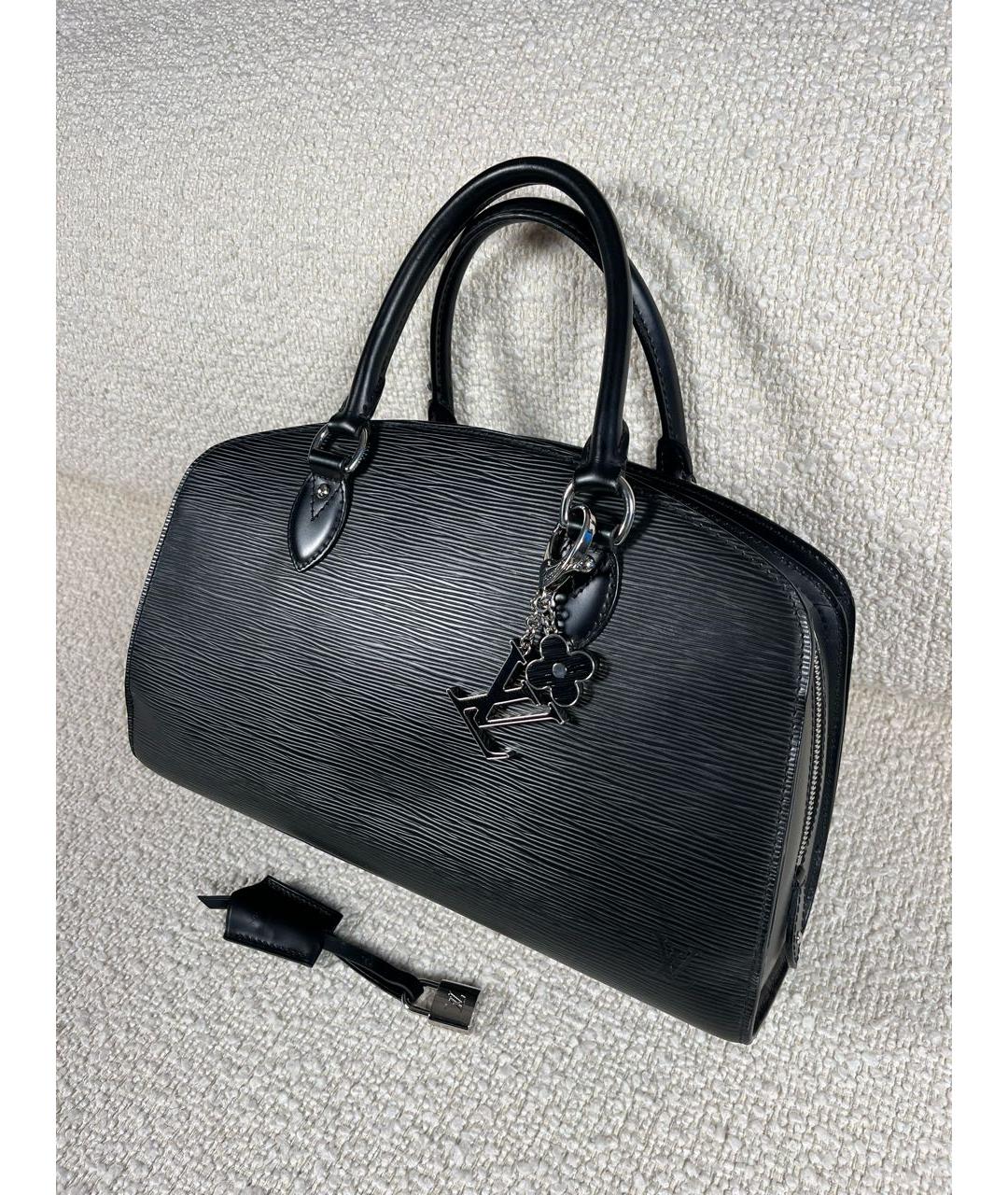 LOUIS VUITTON Черная кожаная сумка с короткими ручками, фото 5
