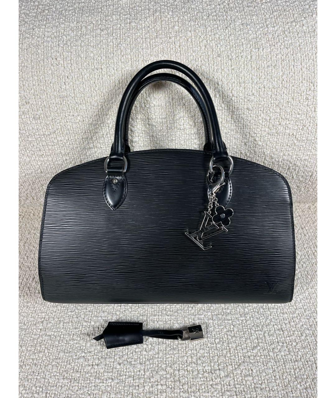 LOUIS VUITTON Черная кожаная сумка с короткими ручками, фото 9