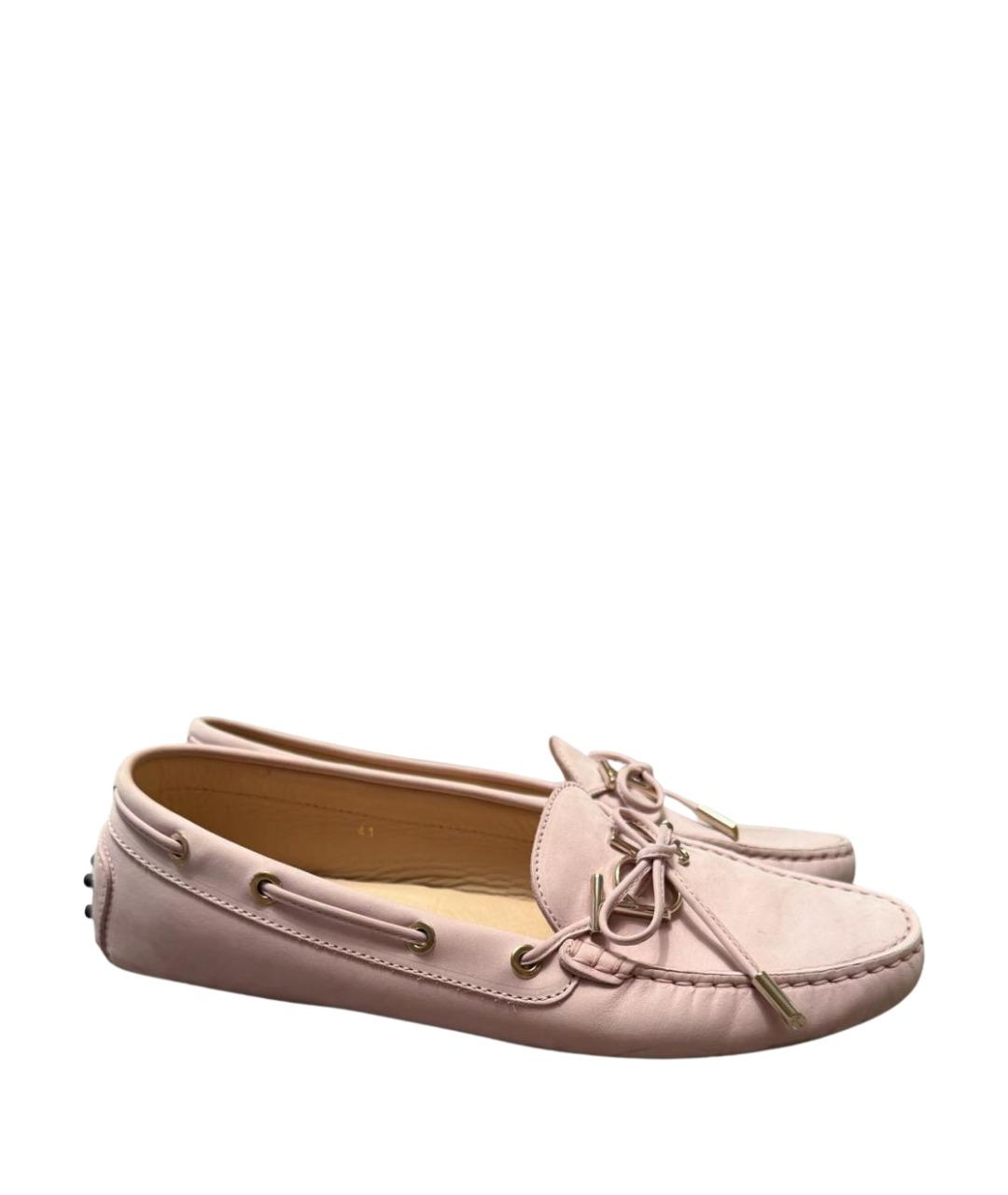 TOD'S Розовые замшевые мокасины, фото 1
