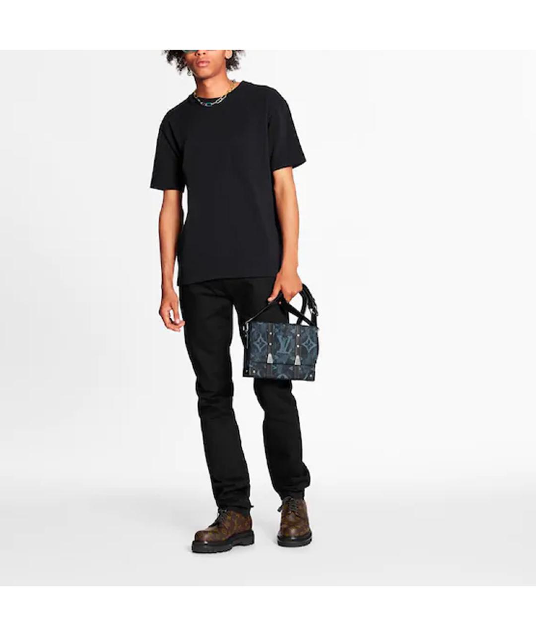 LOUIS VUITTON Черная хлопковая футболка, фото 2