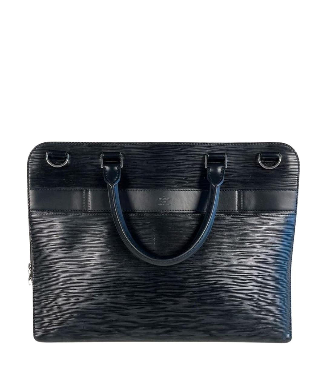 LOUIS VUITTON Черный кожаный портфель, фото 1