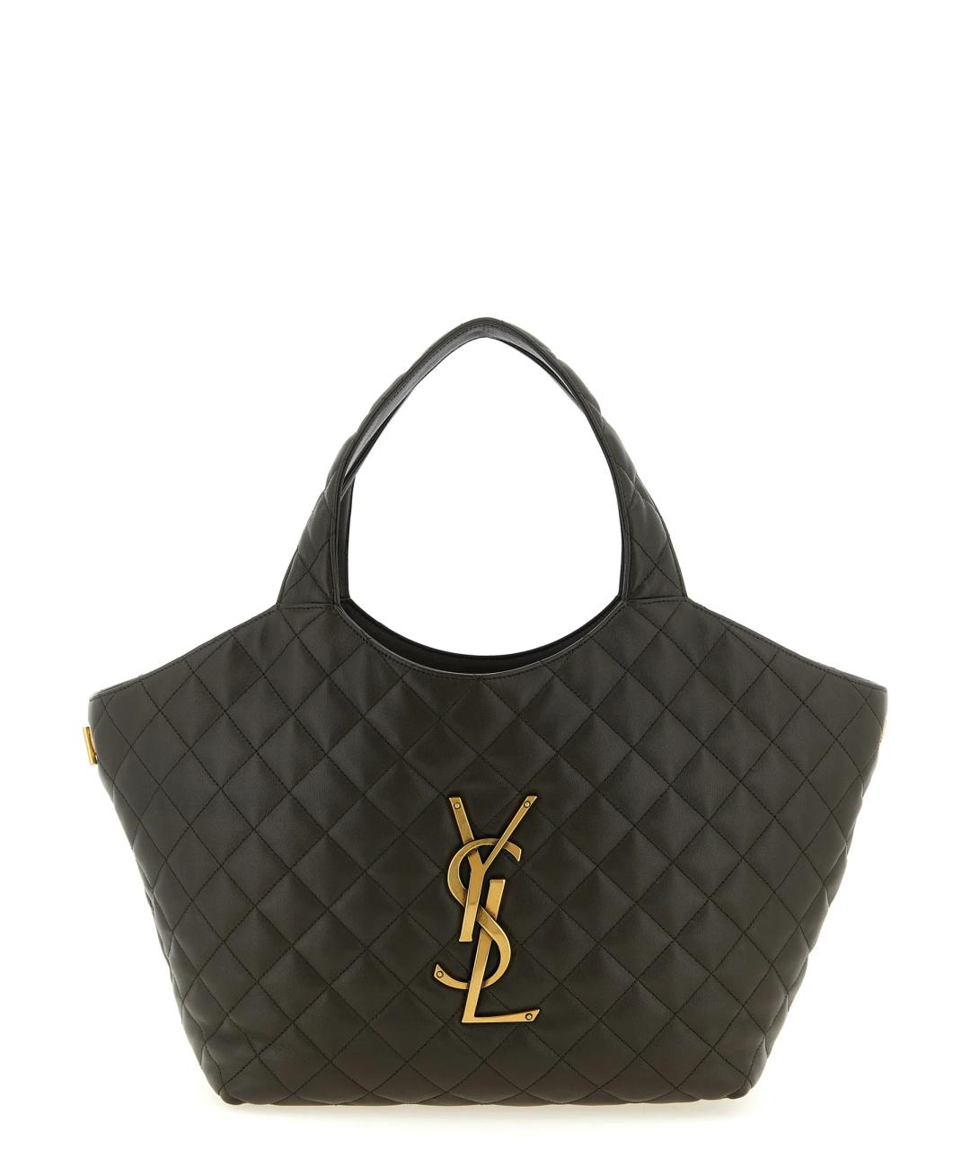 SAINT LAURENT Коричневая кожаная сумка тоут, фото 1