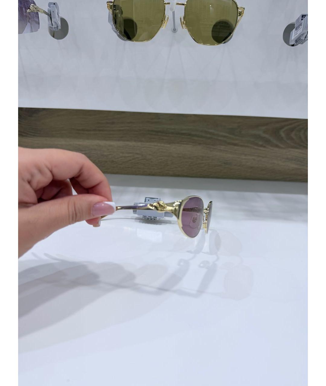 CARTIER Розовые металлические солнцезащитные очки, фото 2
