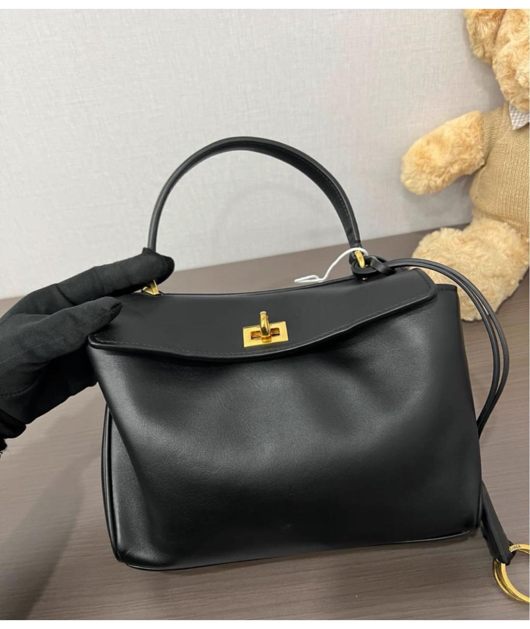 BALENCIAGA Черная кожаная сумка через плечо, фото 2